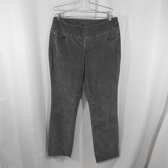 JAG! STORMY GRAY ULTRA STRETCH FINE WALE CORDUROY HIGH WAIST PANTS! SZ 18 - Picture 2 of 12